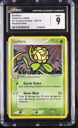 Sunflora 16/115 Reverse Holo EX Unseen Forces Pokemon CGC 9 Mint - Image 1