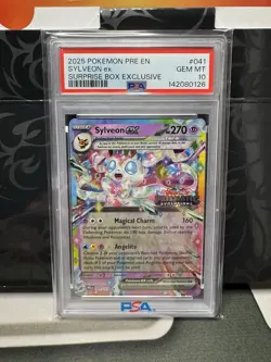 2025 Pokemon Prismatic Evolution Sylveon EX Surprise Box Exclusive PSA 10 - Image 1