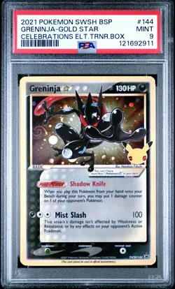 2021 POKEMON SWSH BLACK STAR PROMO #144 GRENINJA-GOLD STAR PSA 9 - Image 1