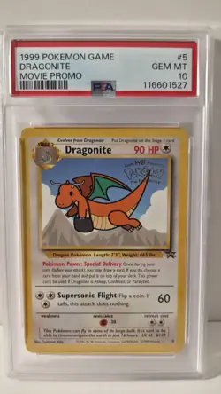 1999 Pokemon Game Dragonite #5 Movie Promo PSA GEM MINT 10 - Image 1