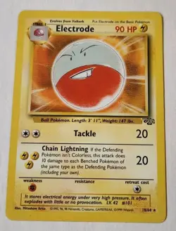 Pokemon Vintage Non-Holo Rare Electrode 18/64 Jungle WotC 1999 - Image 1
