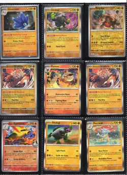 Pokemon Card Lot - 9 Rare/Holo Cards - Bloodmoon Ursaluna, Flareon 151, Ethan's - Image 1