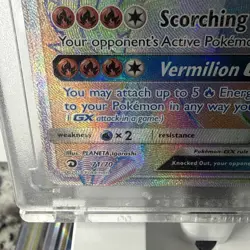 Reshiram GX - Holo Rare Pokemon Card Flame Charge Vermilion GX - Image 2