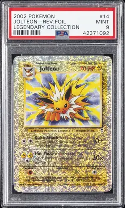 2002 POKEMON LEGENDARY COLLECTION #14 JOLTEON-REVERSE FOIL PSA 9 - Image 1