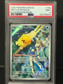 Misty’s Psyduck - 2025 Pokemon - DRI - 193/182 - Illus Rare - PSA 9 Mint - Image 2