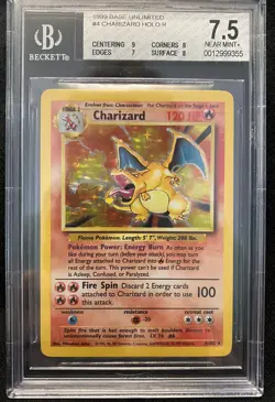 pokemon 1999 charizard 4/102 holo base set - Image 1
