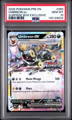 Pokemon Prismatic Evolutions Surprise Box Exclusive Umbreon ex 060/131 PSA 10 - Image 1