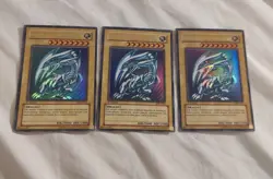 yugioh 1st Edition Blue Eyes White Dragon (Portuguese) Set of Three DIK-P001 - Image 2