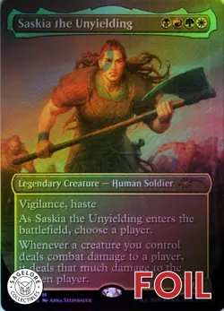 Saskia the Unyielding Foil - Secret Lair Woman's Day - 55 NM - Image 1