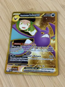 Pokemon TCG Team Rocket's Crobat EX 242/182 Destined Rivals Hyper Rare Gold NM - Image 1