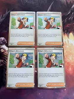 4x Ethan’s Adventure 165/182 Prize Pack Play! Pokemon Stamped COSMOS Holo NM 🔥 - Image 1