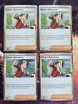 4x Ethan’s Adventure 165/182 Prize Pack Play! Pokemon Stamped COSMOS Holo NM 🔥 - Image 2