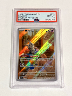 Pokemon SV Paldean Fates - Mimikyu #SVP075 Black Star ETB Promo Foil PSA 10 GEM - Image 1