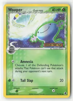 #Wooper (Delta Species) #71/101 Reverse Holo Stamp Heavily played Pokemon - Image 1