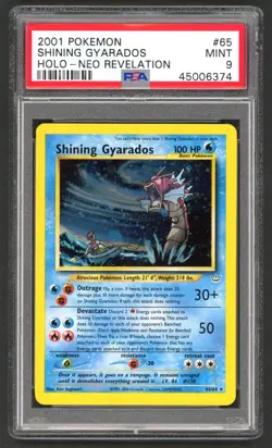 Pokemon Cards - PSA 9 Shining Gyarados 65/64 - Neo Revelation Holo - MINT - PSA9 - Image 1