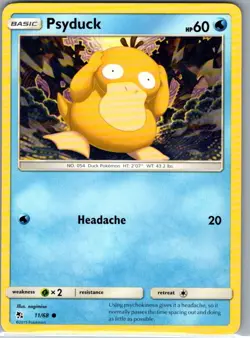 Psyduck 11/68 Non Holo Hidden Fates - Pokemon Card - NM - Image 1