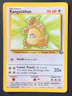 Kangaskhan 21/64 Jungle Non Holo Rare Pokemon Card WOTC Vintage - Image 1
