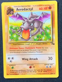 Aerodactyl 16/62 Fossil Non Holo Rare Pokemon Card WOTC Vintage - Image 1