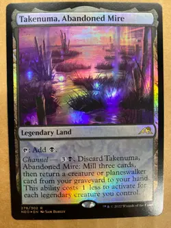 MTG 1x FOIL Takenuma, Abandoned Mire 278 Kamigawa: Neon Dynasty Magic the x1 NM - Image 1