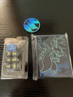 Pokemon TCG Phantasmal Flames Etb Accessories - Card Sleeves, Dice, Coin - Image 1