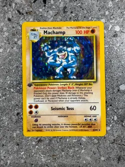 Pokemon TCG Cards 1st Edition Machamp 8/102 Base Set Holo Rare LP - Image 1