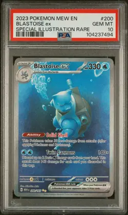 PSA 10 💎Blastoise EX 200/165 Secret Illustration Rare 151 Pokemon Card - Image 1
