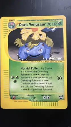 Dark Venusaur 7 NM Winner Stamp 007/009 Best of Promo Regular Pokemon TCG - Image 1