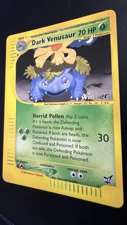 Dark Venusaur 7 NM Winner Stamp 007/009 Best of Promo Regular Pokemon TCG - Image 2
