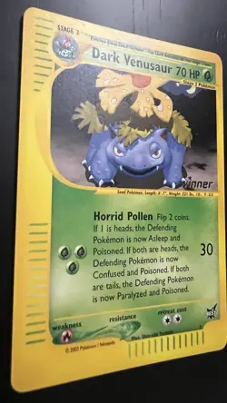 Dark Venusaur 7 NM Winner Stamp 007/009 Best of Promo Regular Pokemon TCG - Image 3