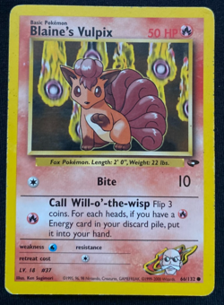 Pokemon TCG Blaine's Vulpix Gym Challenge 66/132 Regular LP - Image 1