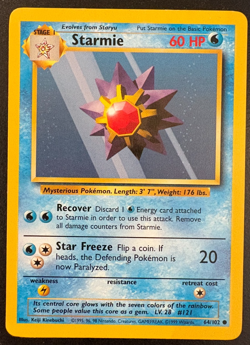 Pokemon TCG Starmie Base Set 64/102 Regular LP - Image 1