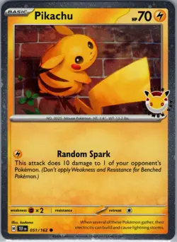 Pikachu 51/162 Stamped 2026 Pokemon Day 30th Anniversary Promo (NM) - Image 1