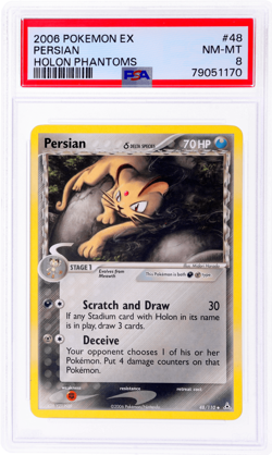 2006 Pokemon Ex Holon Phantoms Persian #48 PSA 8 - Image 1