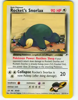 Rocket’s Snorlax - 33/132 Gym Heroes - Pokemon TCG - 2000 - Image 1
