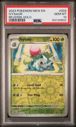 2023 Pokemon 151 Ivysaur PSA 10 GEM Reverse Holo #002 - Image 1