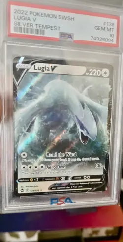 Lugia V 2022 Pokemon Sword & Shield Silver Tempest EN #138/195 PSA 10 GEM MINT - Image 1