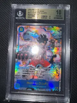 Monkey D Luffy OP11-118 Manga Alt Art SEC Fist Of Divine Speed BGS 10 Pristine - Image 1
