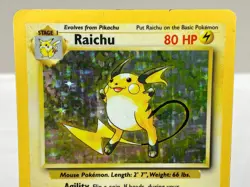 Raichu 014/102 Base Set Holo Rare WOTC Pokemon Card - Heavily Played - Image 3