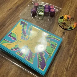 Mega Evolutions Ascended Heroes ETB Dragonite Card Sleeves + Coin + Dice - Image 3