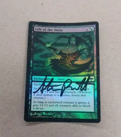 UNPLAYED SIGNED FOIL Gift of the Deity Eventide STEVE PRESCOTT EDH CUBE NM - Image 1