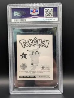 VINTAGE 1999 MERLIN POKEMON #S4 BLASTOISE STICKER-PRISM PSA 8 - Image 2