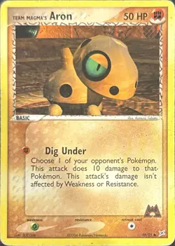 Team Magma's Aron 59/95 Common Team Magma vs Team Aqua Pokemon Near Mint - Image 1