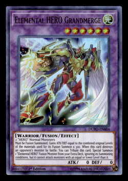Yugioh Elemental HERO Grandmerge DUPO-EN004 Ultra Rare 1st Ed NM - Image 1
