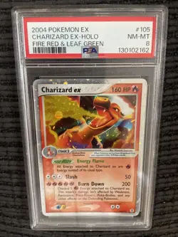 Pokemon Charizard EX Fire Red & Leaf Green Holo Rare Card #105 PSA 8 NEW CERT - Image 2