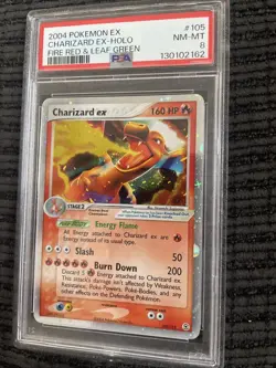 Pokemon Charizard EX Fire Red & Leaf Green Holo Rare Card #105 PSA 8 NEW CERT - Image 3