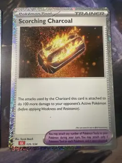 Scorching Charcoal 026/034 Trading Card Game Classic Holo - Image 1