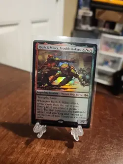 Raph & Mikey, Troublemakers (Foil) Rare MTG Ninja Turtles - Image 1