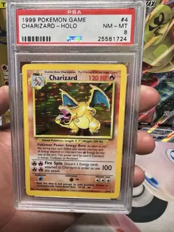 Pokemon Charizard Base Set Unlimited Holo Black Dot Error #4 PSA 8 - Image 4