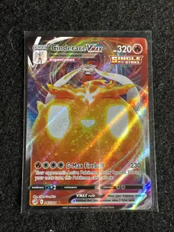 Pokemon TCG Cinderace VMAX Fusion Strike Holo Ultra Rare - Image 1