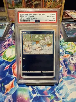 2017 Pokemon - JPN Sun & Moon - GX Battle Boost - #022 Alolan Vulpix - PSA 10 - Image 1